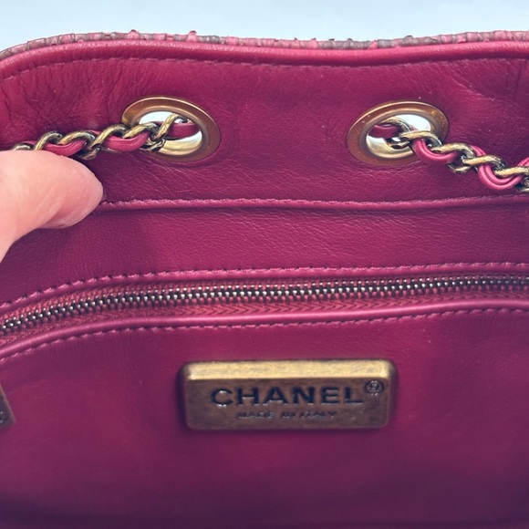 Chanel Paris Rome Drawstring CC Bag Red Python Gabrielle with FULL Inclusion - Picture 10 of 16